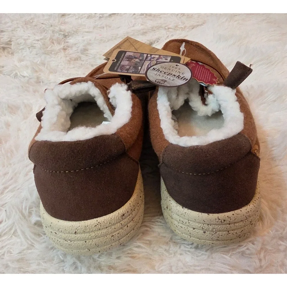 NWT Lamo Men's Samuel Slip-On Shoes - Brown Boiled Wool - Size 9